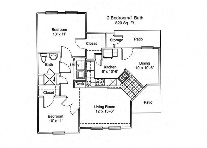 2 Bedroom Floor Plan